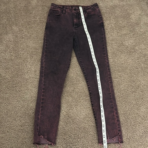 Wild Fable Purple Wash Denim skinny Raw Hem Size 2 - Picture 7 of 13